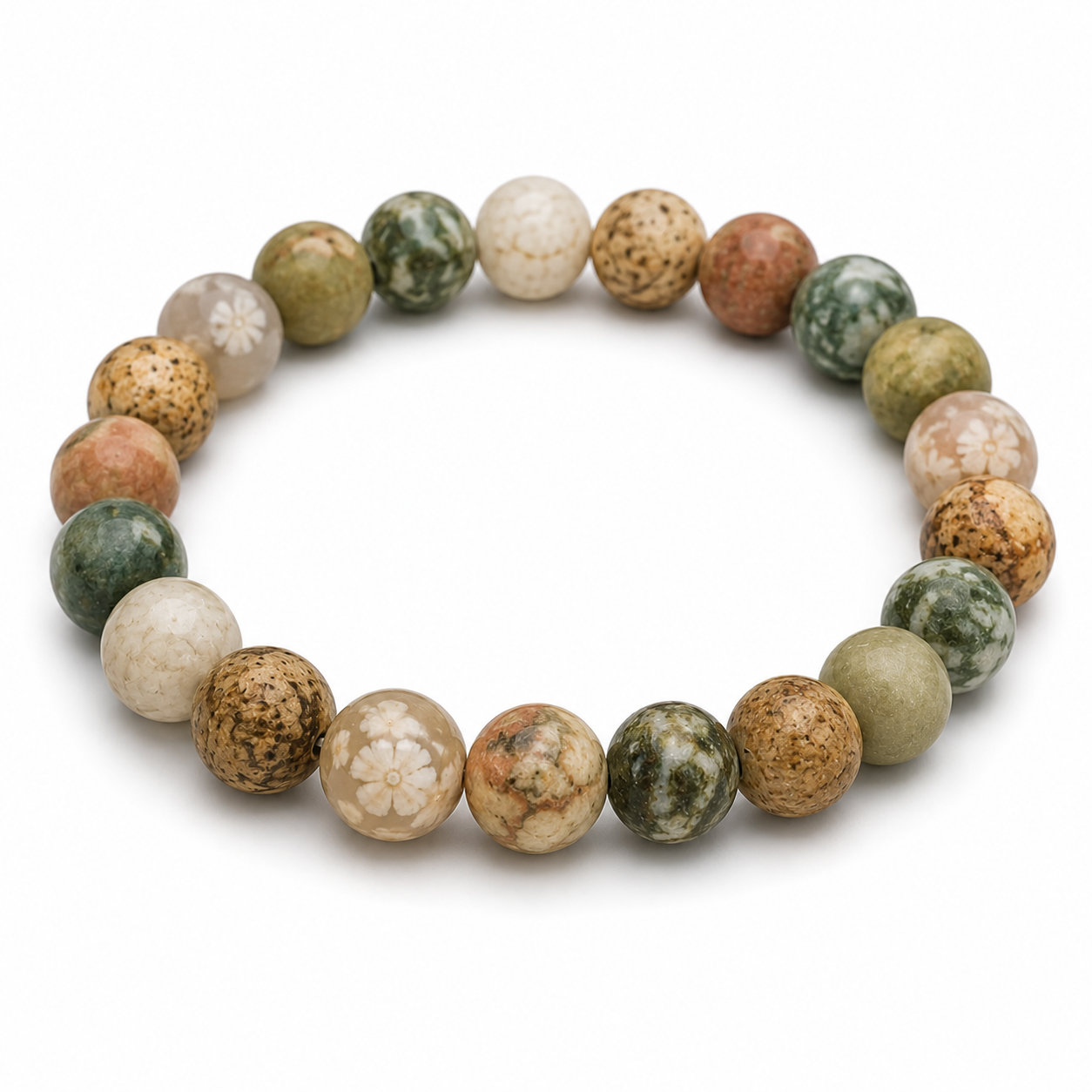 Wildflower Meadow Natural Stone Bracelet