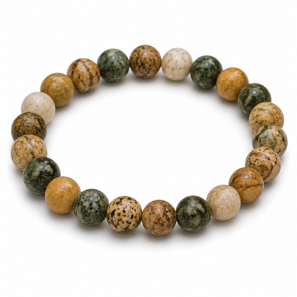 Golden Pines Natural Stone Bracelet