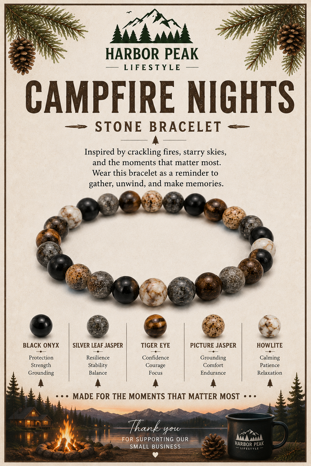 Campfire Nights Stone Bracelet